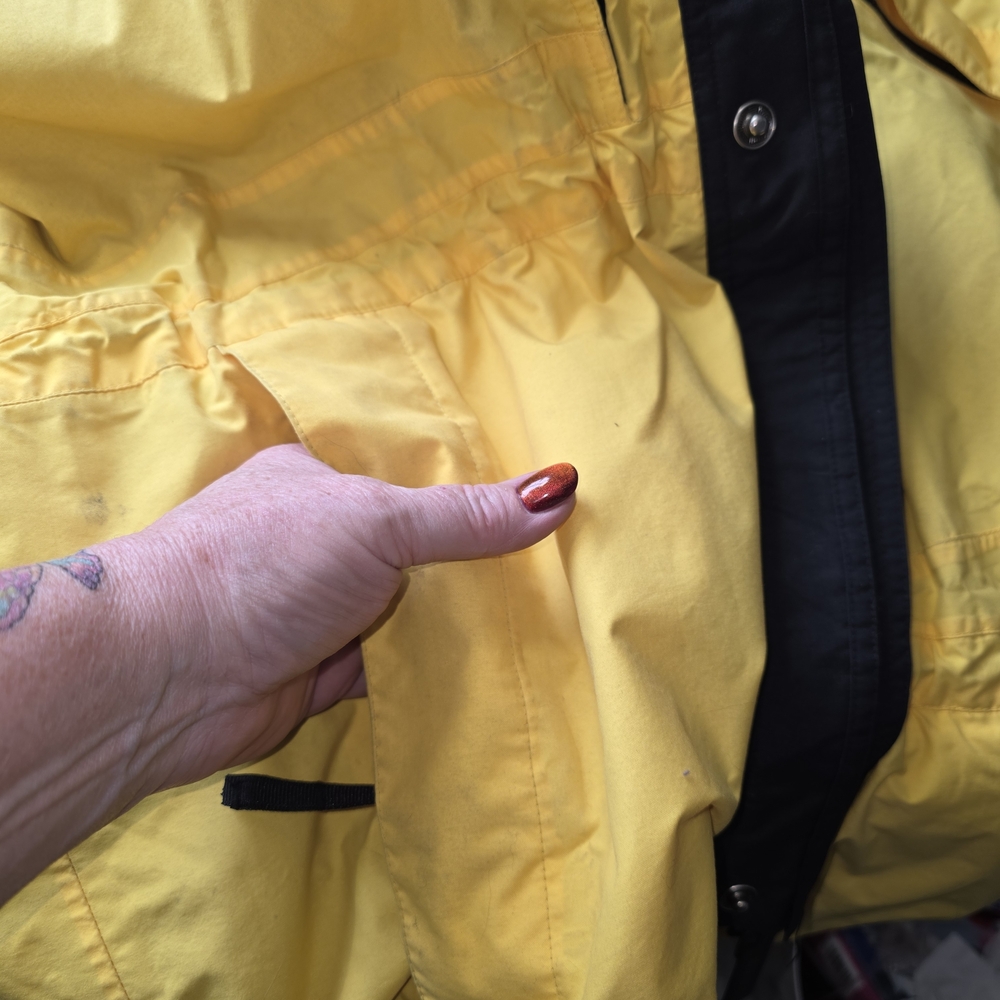 Vintage 90's Nordica Classic Ski Jacket Men's XXL Yellow Black Nylon Winter Coat - Picture 4 of 13
